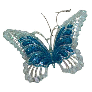 Blue Butterfly Ornament 4"