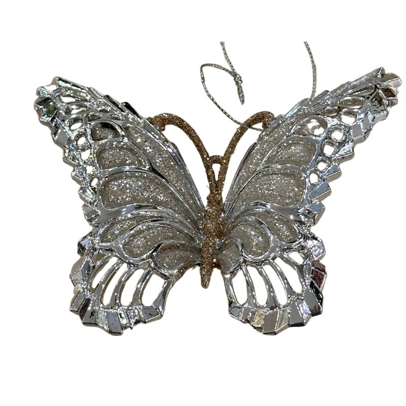 Silver Butterfly Ornament 4