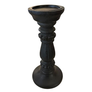 Black Wood Candle Holder - 2 Sizes