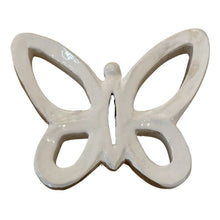 Load image into Gallery viewer, White Wooden Butterfly Figurine with Enamel - 2 Sizes
