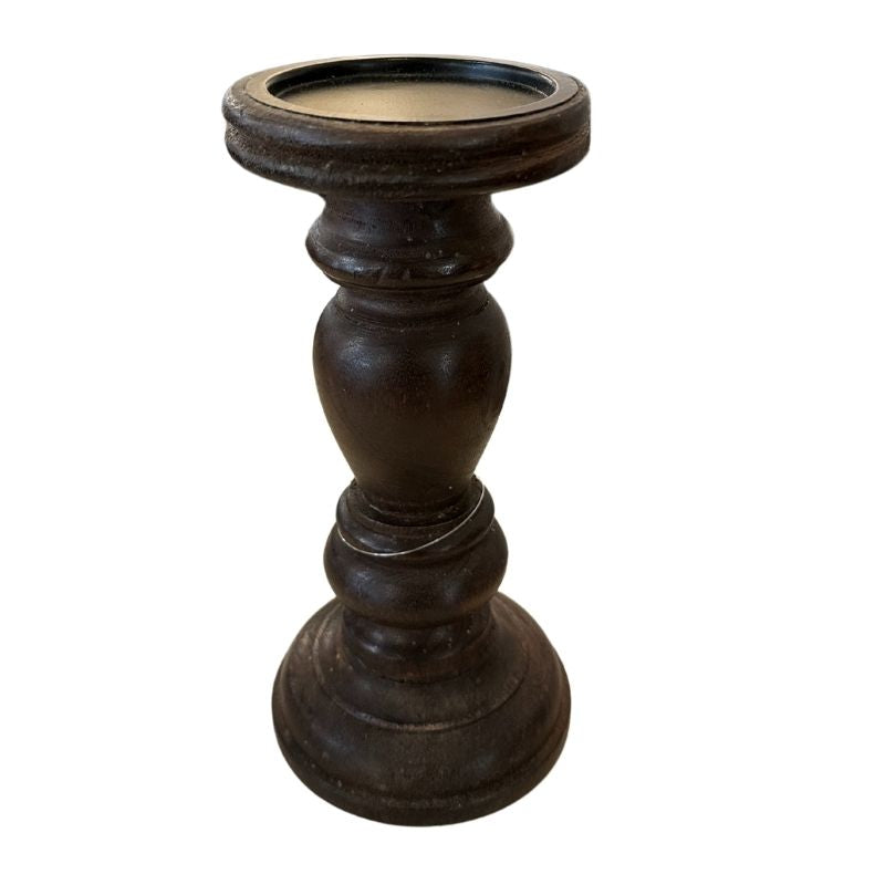 Brown Wood Candle Holder - 2 Sizes